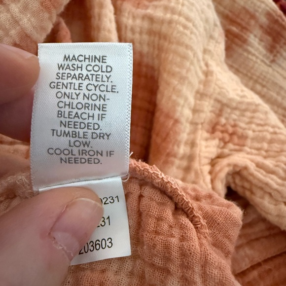 J. Jill Pure Jill Side Button Cotton Kimono Sleeve Top Tie-Dye Paprika Shade XL - Picture 7 of 8